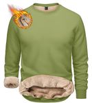 TACVASEN Men's Jumpers Winter Fleece Sweatshirts Warm Heavy Thicken Underwear Casual Pullover Sweater Olive Green,XL