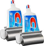 Smart House Inc Toothpaste Squeezer Tube Roller - Set of 2 Stainless Steel Tube Squeezer Rollers, Saves Toothpaste, Creams, Puts An End To Waste (Stainless Steel)