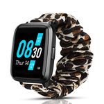 Compatible for UMIDIGI UFit Band, LvBu Fabric Elastic Scrunchie Elastic Watch Band Women Cute Replacement Straps for UMIDIGI UFit Smartwatch (Leopard)