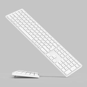 Clavier Bluetooth sans fil pour appareils Mac OS – Disposition AZERTY, Touches ciseaux pour une frappe précise, Batterie rechargeable, 80 jours d'autonomie supplémentaire, Compatible avec iMac/MacBook