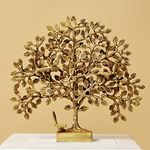 Jaszz Art Pure Brass Kalpavriksha Tree Showpiece (12 inches, 1.8 Kg) Bird Trees of Life - Home Decor - Gift for Good Luck Vastu and Fengshui - Best in Living Room Table Decoration with Antique Polish