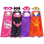 Kids Costumes 4PCS Superhero Capes Set for Boys, Girls Dress Up Party Favors (4-Pack)