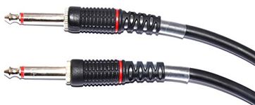 M. A. Enterprises 1.5 m 1/4 Inches Mono Jack to 6.35 mm Mono Plug Microphone Guitar Amplifier Mixer Stage Studio Cable (Black) - Set of 2