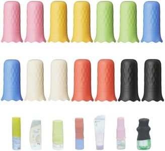 NELSHP Silicone Bottle Covers,14 Pack Travel Essentials for Women Beach Vacation,Travel Size Toiletries Accessories, Cruise Ship Vacation Must-Have, Leak Proofing