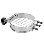 onlyfire BRK-6072 Rotisserie Kebab Skewer BBQ Kit Stainless Steel with Electric Battery Motor Fits Weber 57CM Charcoal Kettle Grill