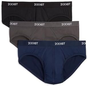 2(X)IST Men's Micro Speed Dri No Show Brief 3-Pack,Black/Charocal/Varsity,Small