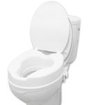 PEPE - Toilet Seat Riser with Lid (4 inch Height), Raised Toilet Seat, Toilet Riser for Seniors, Toilet Seat Raisers, Elevated Toilet Seat, White Toilet Booster Seat for Elderly