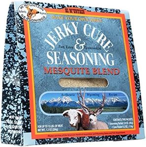 Hi Mountain Jerky Seasoning and Cure Kit | MESQUITE BLEND | Create Savory Homemade Beef Jerky | Great for Beef, Deer, Elk, & Venison | Mix will Season up to 15lbs. of Meat (1 Box