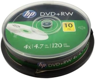 HP DVD+RW 4.7GB Premium Rewritable Blank Digital Versatile Disc Cake Box 4X Speed (Pack of 10 Cake Box)
