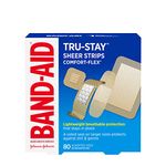 Band-Aid Comfort-Flex Assorted Strips Bandage Family Pack, tan, 80 Count