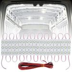 GADLANE Car Interior Lights Kit 60 LEDs - Ultra-Bright, White Energy-Saving Car LED Lights, 12V LED Lights for Vans, Cars, Lorries, Garage & Workshop Ceiling Lighting - Includes 3m Double-Sided Tape