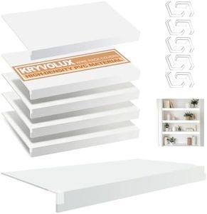 5 PCS Wire Shelf Covers PVC 40x16x3 inch for Pantry (Light Luxury White)