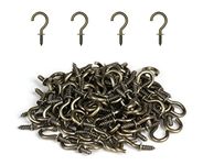 1/2 Inch Small Screw Hooks, RELBRO 100 Pcs Bronze Mini Screw in Jewelry Hooks Tiny Metal Screw Wood Ceiling Wall Hooks for Jewelries Crafts Keys Caps Plants String Lights Wreaths