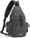 G4Free Sling Chest Bag Shoulder Backpack Crossbody Waterproof Canvas Daypack for Men Women(Dark Grey)