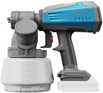 Tilswall Cordless Paint Sprayer with 90000RPM Brushless Motor, Spray Paint Gun Compatible with Dewalt 18V Battery(No Battery), 1300ml Easy Side-Fill Container & 3 Patterns, Ideal for House Painting