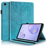 Pefcase for Samsung Galaxy Tab A 8.0 2019 Case SM-T290 /T295 Premium PU Leather Folding Wallet Cover Folio Stand Case Shell with Pencil Holder Card Pockets for Galaxy Tab A 8.0 inch Tablet -Turquiose