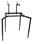 Double Piano Keyboard & Laptop Stand by GRIFFIN | 2 Tier/Dual Portable Studio Mixer Rack for Turntables, DJ Coffins, Speakers, Digital Audio Gear & Music Equipment | Folding Stage Mount Multi Platform