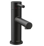 Moen 6190BL Align One-Handle Modern Bathroom Faucet with Drain Assembly and Optional Deckplate, Matte Black