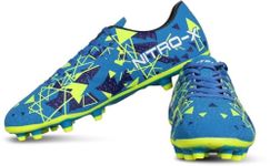 Vector X Nitro-X Kids Football Shoe/Studs for Men/Sports and Athletic Footwear with Synthetic Leather Upper/Comfortable Soccer Shoe (Blue-Green, Size-12)