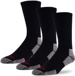 J.B. Field's Hiker GX 74% Merino Wool Hiking Crew Sock, All Season, Trekking & Outdoor Activity, 3 Pairs (Medium), Solid Black