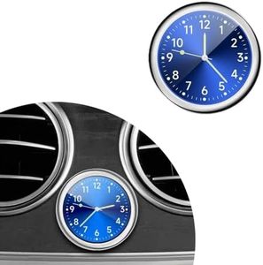 Crynod 1 PC Car Luminous Clock, Dashboard Decorative Supplies, 1.5 Inches x 0.3 Inches Automobile Universal Replacement Accessories, for Most Cars, Trucks and Vans (Blue)