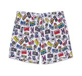 SURF CUZ Men's Quick Dry Light Weight Pace Running Shorts Active Shorts (Retro Multicolor,L)