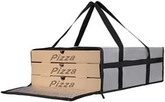 Bodaon Insulated Pizza Bags for Delivery, 20 x 20 x 6 Door Dash Pizza Pack Bag, Pizza Hot Warmer for Grubhub/Uber Eats, Pizza Carrier Insulation, Food Warmers for Parties, Catering Bag (Grey, 1-Pack)