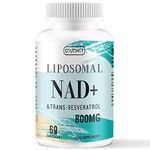 Liposomal NAD+ 500mg with Trans-Resveratrol 300mg Softgels | Actual NAD+ Supplement | 2-in-1 Anti Aging Formula for Cellular Repair, Promote Longevity & Vitality (Pack of 1)