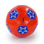 Aoneky Mini Kids Soccer Ball Size 3 - Lightweight Training Toy Ball with Pump for Boys Girls - Small Soccerball Game for Dog Cat Pet (Size 3, Red)