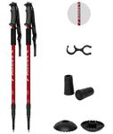 Andes Telescopic Extending Adjustable Antishock Hiking/Walking Poles Red