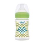 Chicco Well-Being Baby Feeding Bottle, 150ml, 0+ Months | Advanced Anti-Colic Nipple | Soft Silicon Teat | Wide Neck, Anti-Drip Bottle |BPA Free (Green)