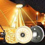 DAJILI Camping String Lights, 33Ft/10M 100 LED Portable Outdoor Camping String Lights Reel with 8 Modes, 2000mAh Rechargeable Camping Fairy Lights for Tents, Backyard, Halloween, Party Festival Decor