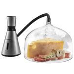 CucinaPro Electric Smoker - Cocktail Smoker Kit with Portable 7-3/4" Dome - Smoker Accessories Gift for Men - Infuse Bourbon, Whiskey, Drink, Meat, BBQ, Cheese Indoor/Outdoor - Faster Than Smoker Box