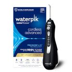 Waterpik Cordless Advanced 2.0 Water Flosser for Teeth, Gums, Braces, Dental Care with Travel Bag & 4 Tips, CDA Validated, Waterproof Rechargeable Handheld, Black (1 Count) Packaging May Vary