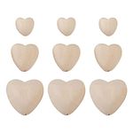 Cheriswelry 60pcs Chinese Cherry Wood Beads Heart Shape Undyed Flat Beads Unfinished Wooden Loose Spacer Beads Burlywood Handcraft Beads for Earring Bracelets Necklace Jewelry Making Home Decoration
