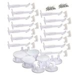 Dreambaby 14 Pack Catches and 12 Socket Covers Set White F700644BB