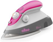 Oliso M3Pro Project Steam Iron with Solemate - for Sewing, Quilting, Crafting, and Travel | 1000 Watt Ceramic Soleplate Steam Iron | Raspberry