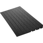 VEVOR Rubber Threshold Ramp, 2.6" Rise Threshold Ramp Doorway, 3 Channels Cord Cover Rubber Solid Threshold Ramp, Rubber Angled Entry Rated 2202 Lbs Load Capacity for Wheelchair and Scooter