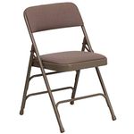 Flash Furniture 4 Pack HERCULES Series Curved Triple Braced & Double Hinged Beige Fabric Metal Folding Chair