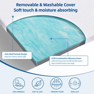 WOWTTRELAX 2-Inch Memory Foam Mattress Topper, Double Size