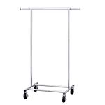 Tatkraft Darren Heavy Duty Clothes Rail on Wheels, Holds up to 100kg, Collapsible Clothes Rack, Fast Assembly (30 sec), Adjustable Clothes Rail, Extendable Space 70-121x49x150 cm, Chromed Steel