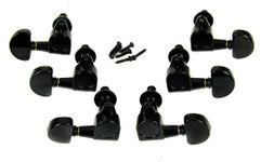 6pc. Black Half Moon 3L/3R Sealed-Gear Tuners