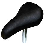 BMX Kid Bike Saddle with seatpost 7/8" 22mm Comfort Foam Design Soft Touch Large (Black)