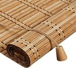 Roller blind Retro Bamboo Blinds,Natural Wood Window Shades Blinds,Bamboo Light Filtering Custom Roman Shades,Anti-UV Dustproof Decorative Curtain,for Indoor/Outdoor/Garden (W175xH220cm(69x87in))