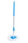 MiIton Mop Stick for Floor Cleaning, 360 Degree Spin Mop Stick Rod with 1 Microfiber Refill | Standing Magic Pocha with Easy Grip Handle for Floor Cleaning Supplies Product for Home, Office (Blue)