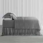 Orose Premium 25 Momme 100% Mulberry Silk Sheets Bed Set Grade 6A Silk Deep Pocket (Silver Gray, King)