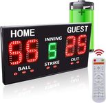 YZ LED Baseball/Softball Scoreboard for Fence, High-Light Digital Scoreboard with Remote, Rechargeable Wireless Electronic Baseball Scoreboard, Score Keeper with Innings Balls Strikes Outs Outdoor