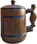 Handmade Wooden Beer Mug with Lid. Capacity: 20 oz (600ml). Wooden Beer Mug Eco Friendly - Wooden Beer Mug with Metal Insert - Great Gift for Dad on His Special Day!