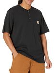 Carhartt Men's Shortsleeve Workwear Henley T-Shirt K84, Black, Large