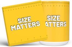 Mug Monster - Size Matters Giant Mug, Extra Large Jumbo Novelty Tea or Coffee Cup - Ceramic Coffee Mug / Cup, Gift for Men or Women, Extra Large and Giant Mug Available, 15oz White Mug & Coaster